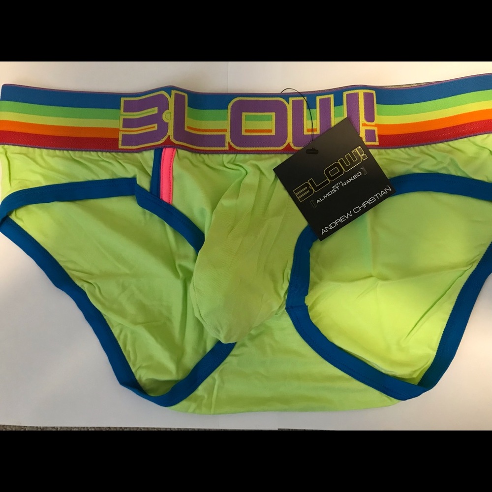 Andrew Christian BLOW brief w/ Almost Naked - Neon Yellow / Large